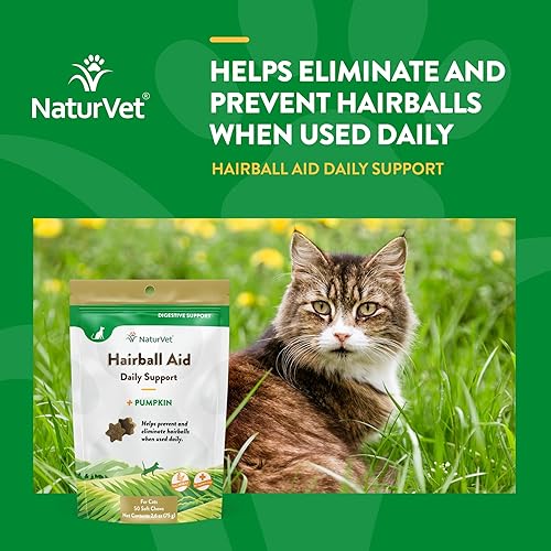 Miniatura 4 de NaturVet Suplemento de vitamina y ayuda digestiva para gatos  Suplemento de salud de mascotas para bolas de pelo de gatos, soporte del sistema