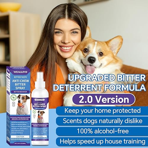 Miniatura 2 de Spray mejorado sin masticar para perros, 6.76 onzas líquidas de manzana amarga para perros, deja de masticar y lamer, el espray disuasorio para