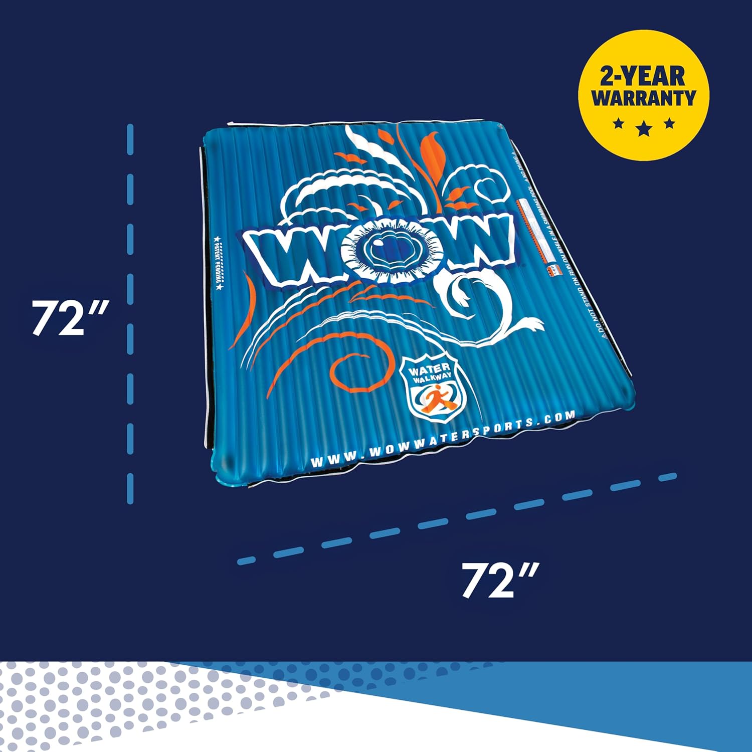 WOW Sports World of Watersports Water Walkway 6 x 6 Feet Blue Inflatable Walkway, 14-2080