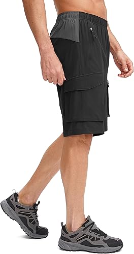 Miniatura 2 de Bikewa Pantalones cortos de ciclismo de montaña para hombre, con acolchado 3D, ajuste holgado, con bolsillos con cremallera