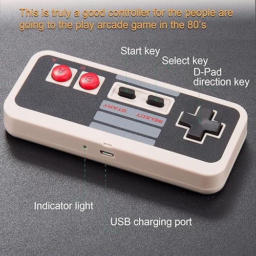 Miniatura 5 de KIWITATA 2X Wireless Nes USB Controller for PC Gamings, 2.4ghz Wireless USB Remote N-E-S Emulated Game Pad Controller for Windows XP 7 8 11 & MAC &