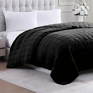 Casa Platino Black Pre-Washed Quilted King Blanket - Lightweight Duvet Insert - All Season Premium Microfiber Down Alternative