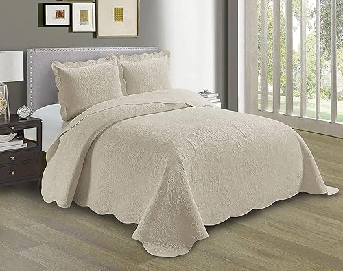 Linen Plus - Juego de funda de cama de gran tamaño con relieve, estampada, modelo Dana, unicolor