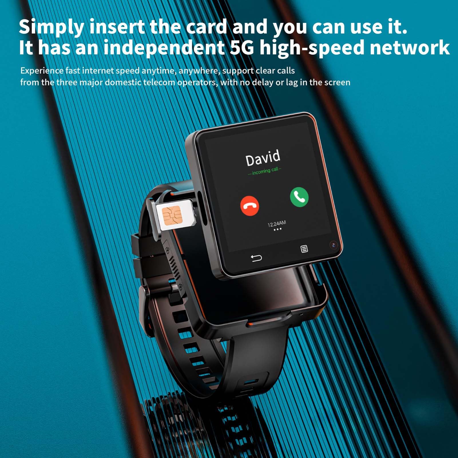 Reloj Inteligente 4G BT con Pantalla Táctil de 2,64" para Ranura para Tarjeta Nano SIM, Cámara, Contador de Pasos para Corredores de Silicona 1 * Reloj Inteligente