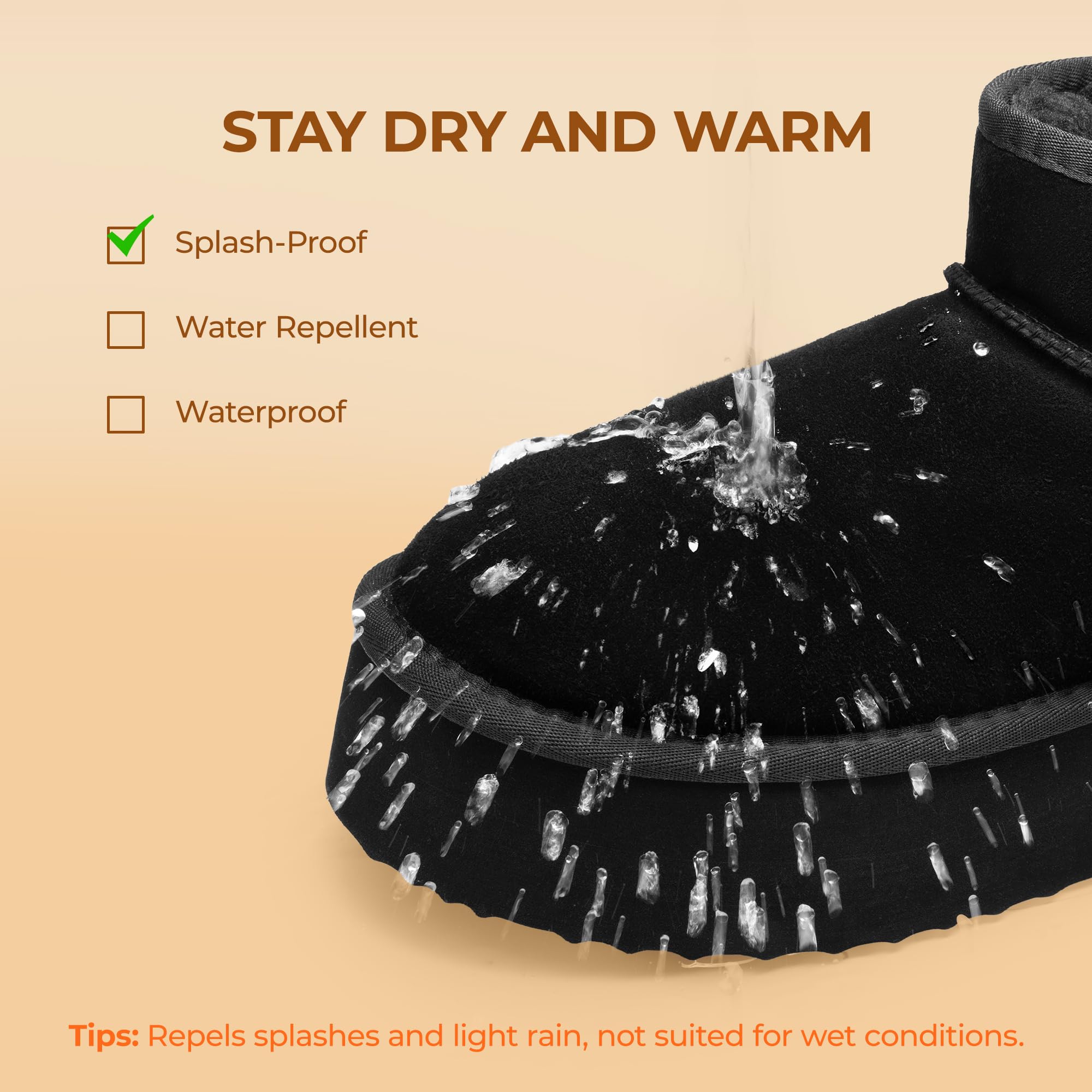 DREAM PAIRS FuzzyClassic Mini Stivale con Piattaforma Stivali da Neve Invernali Donna Stivali con Durevole Caldo Impermeabile Neve Stivale da Donna