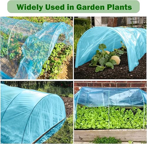 Miniatura 7 de hannger Plástico para invernadero, cubiertas de plantas de 10 x 13 pies, cubiertas de hileras de jardinería para camas de jardín, 3 juegos de aros