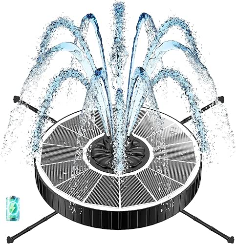 Solar Fountain with 3 Spray Height, Works in Shade, 3.5W