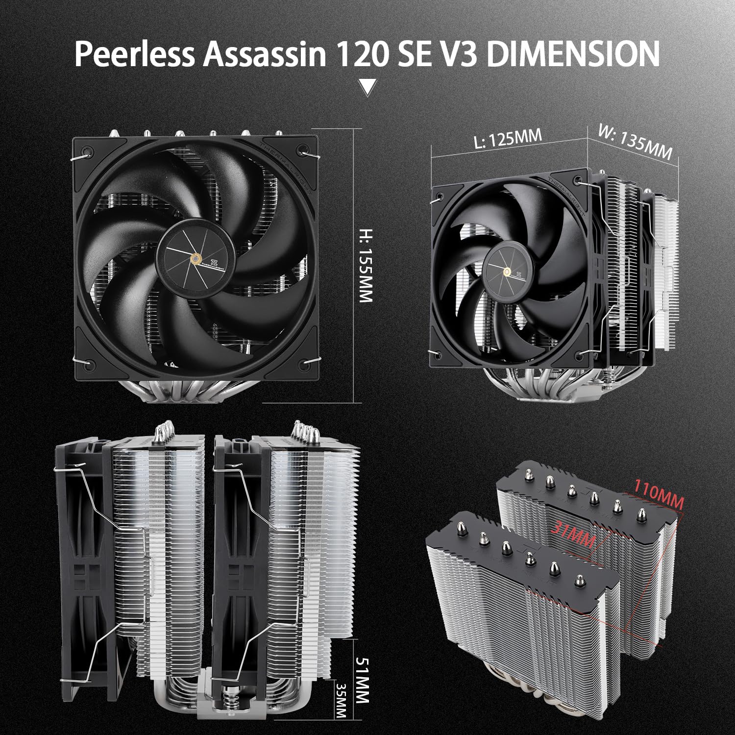 Thermalright Assassin X 120 V2 CPU-Kühler, 4 Heatpipes, 120 mm PWM Thermalright Assassin X 120 V2 CPU-Kühler, 4 Heatpipes, 120 mm PWM