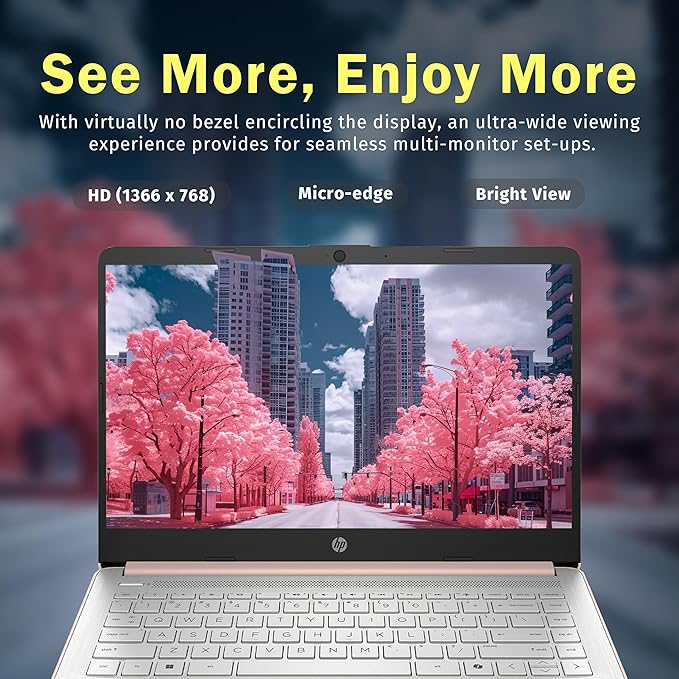 HP Flagship 14" HD Laptop, Intel N150, 16GB RAM, 288GB, Win 11 S miniatura 4