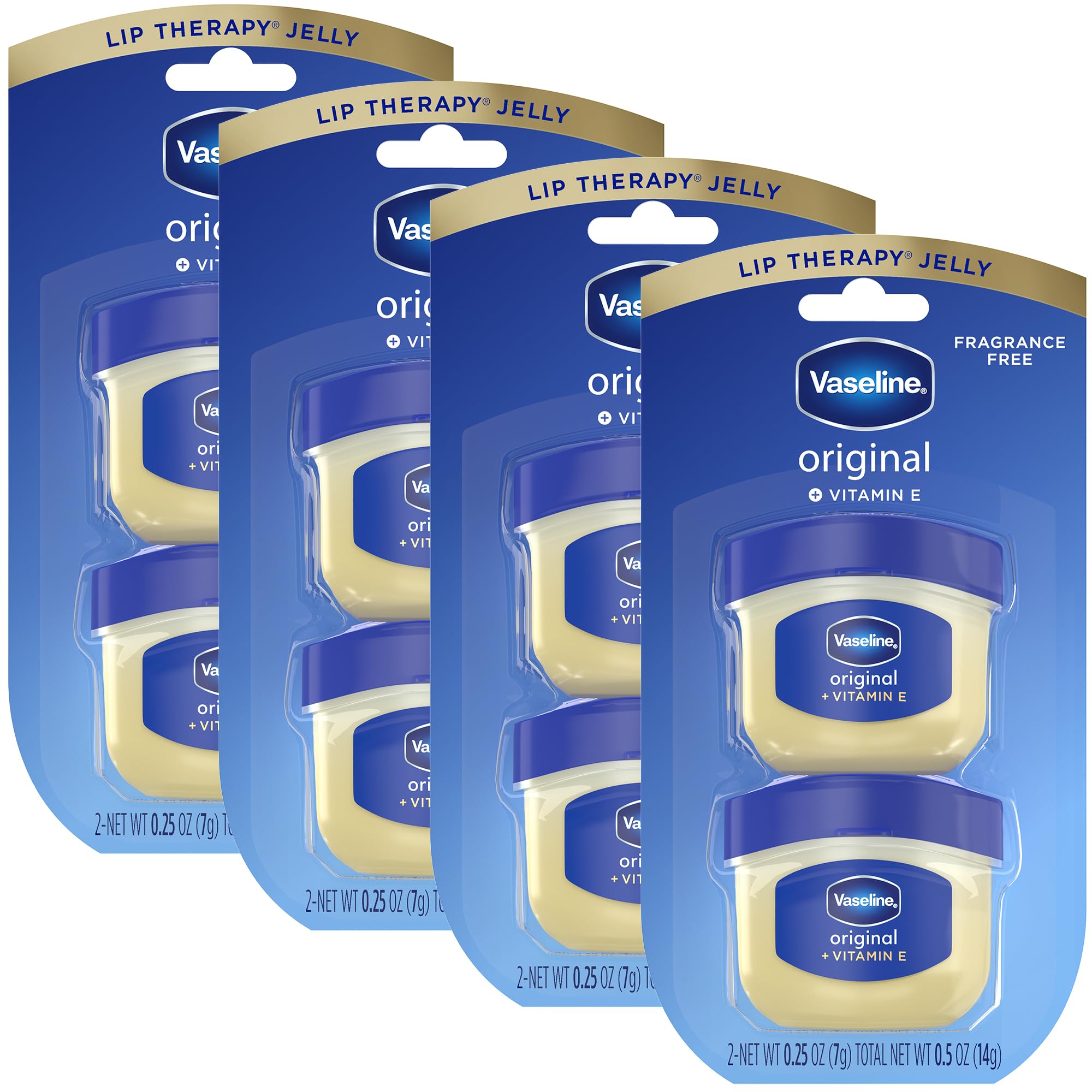 Lip Therapy Original 4-Pack – Moisturizing Lip Balm for Very Dry Lips in Mini Jars, 0.25 Oz Ea