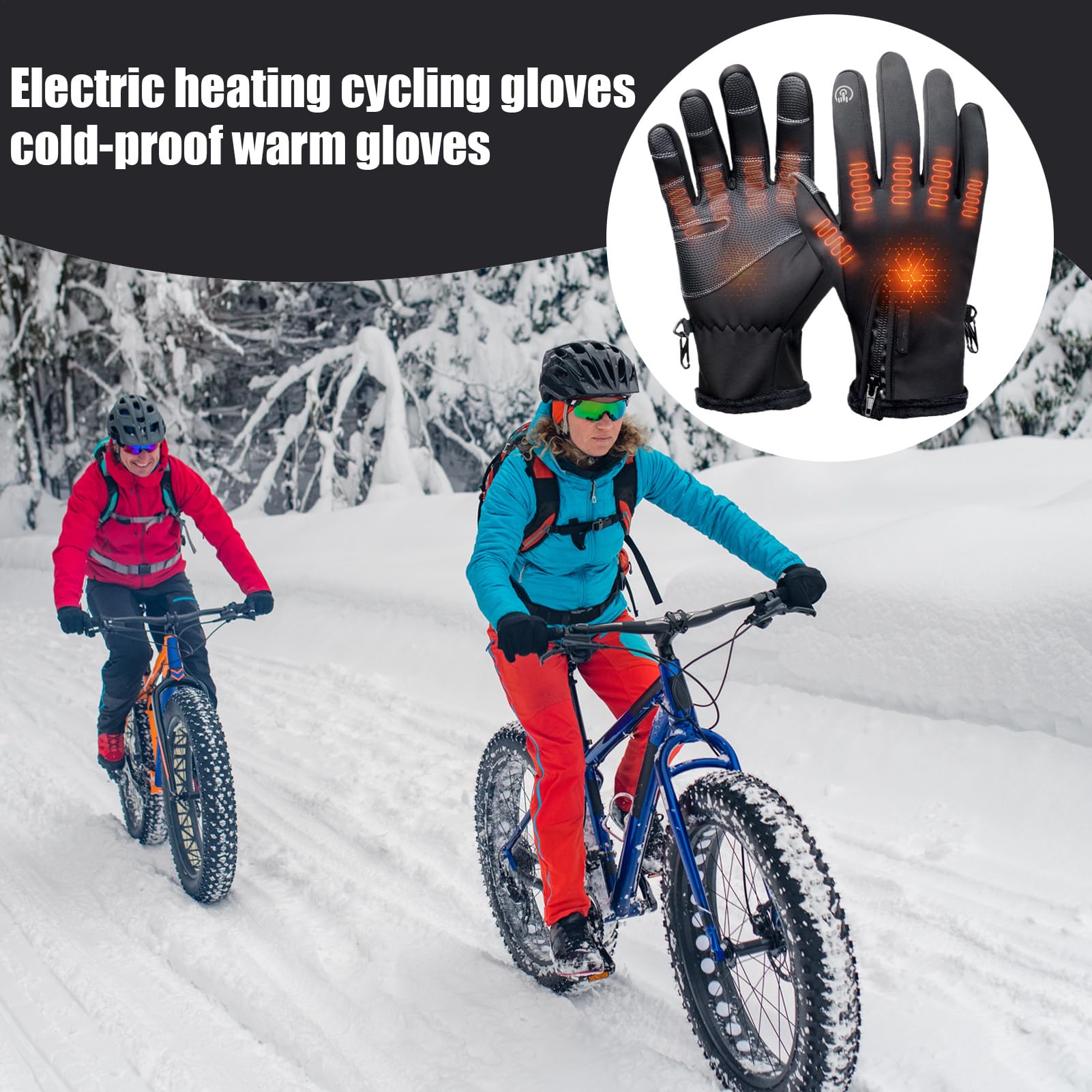 Guanti Da Lavoro Riscaldati Muffola Scaldamani Traspirante A Lunga Durata | Guanti Elettrici Indossabili a Dita Intere per Freddo Lavoro all'Aperto Ciclismo Escursionismo Campeggio Neve