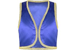 Cosplay-ready Arabian Prince Kids Costume Blue and Gold Vest