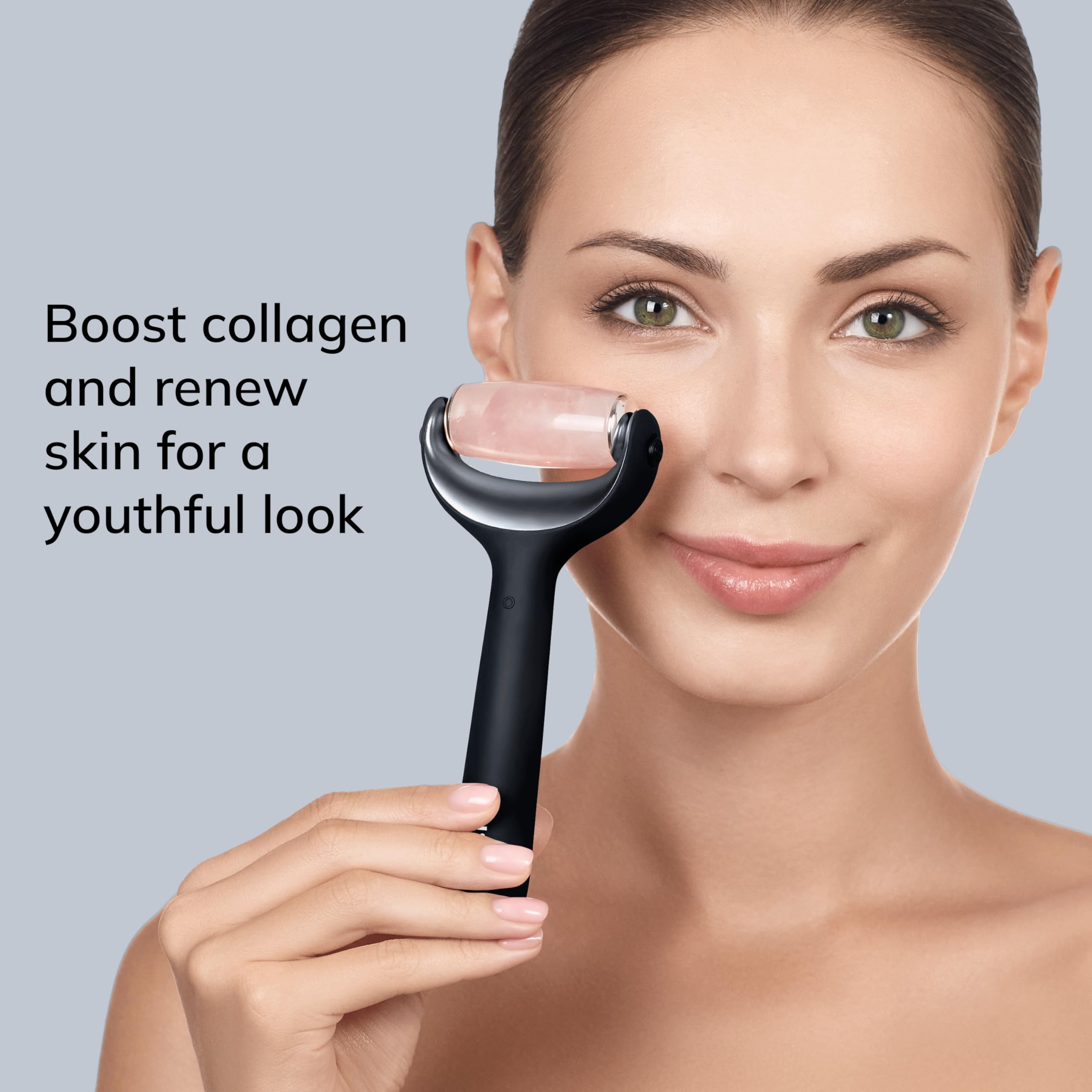 GESKE | Roller viso & corpo microaghi SmartAppGuided™ | 9 in 1 | Derma Roller | con quarzo rosa |Roller elettrico | Microaghi | Dispositivo per microneedling | Roller con microaghi