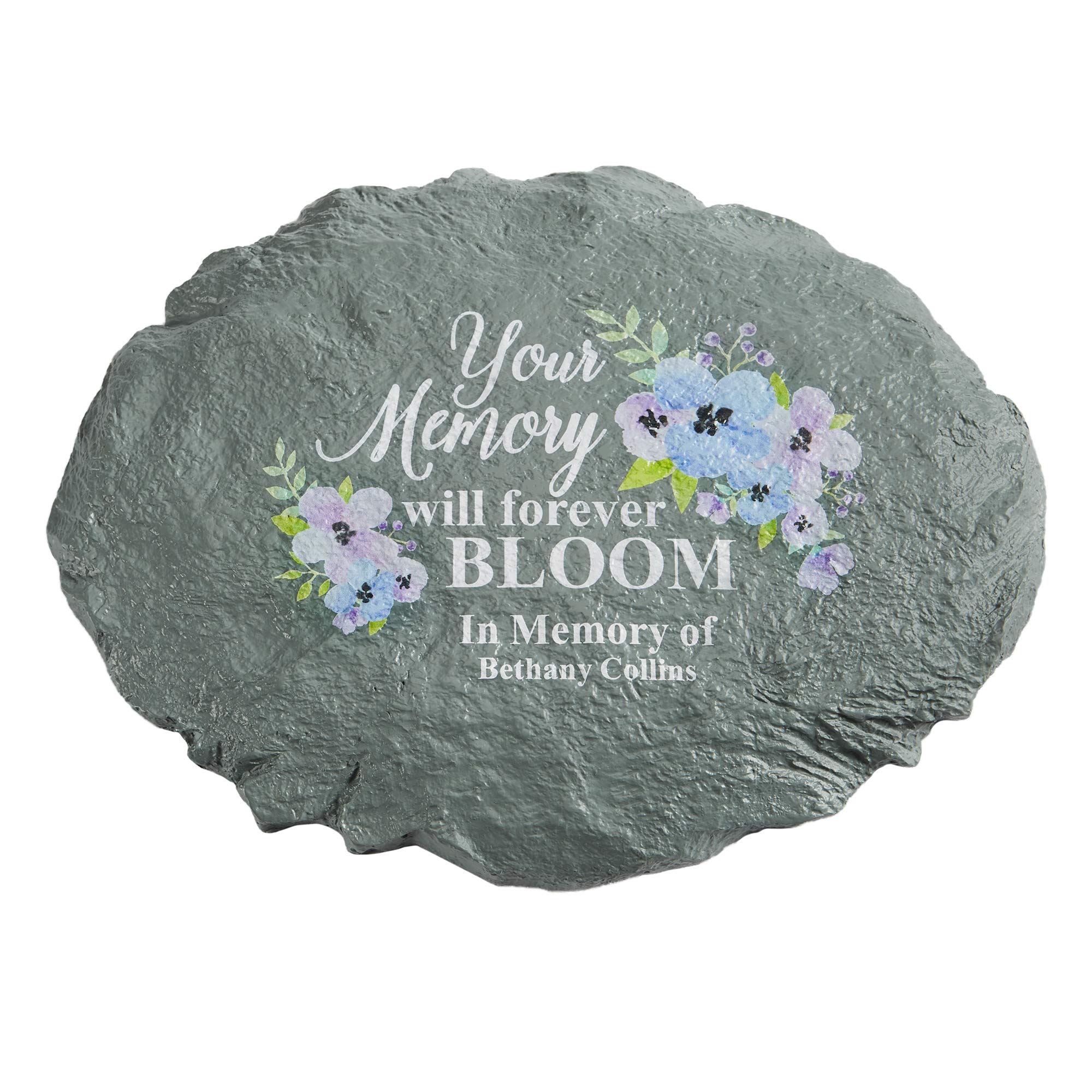 Let's Make Memories Personalized Sympathy Garden Stone - Memories Bloomed - Condolence & Memorial Gift - Customize with Message -11" Lx6 Wx3 D
