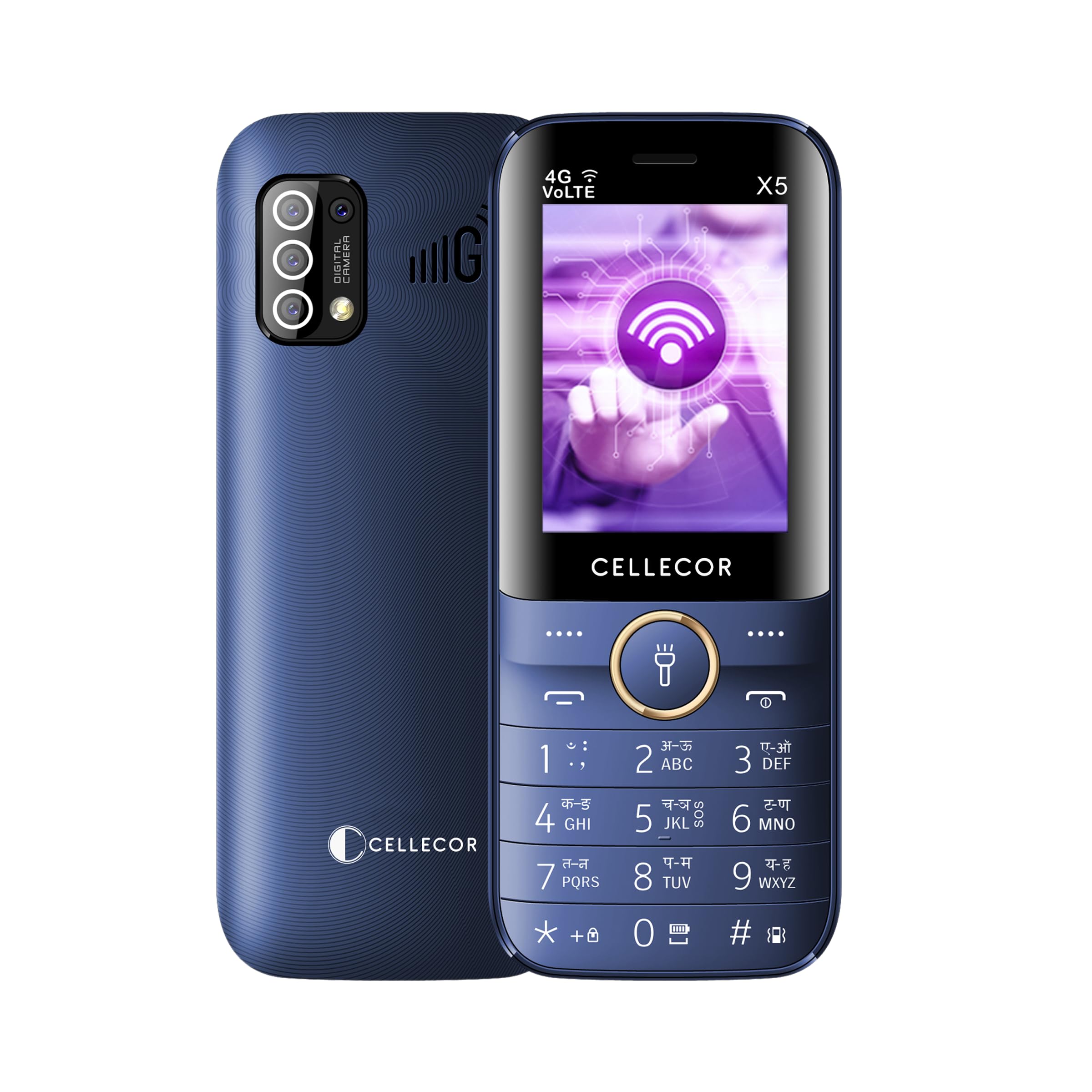 CELLECOR X5 4G Volte Dual Sim Feature Phone with Big Battery 2000 mAH|Torch Light|Wireless FM|Auto Call Recording|Rear Camera (2.4" Display, 4G) (Blue) (B0C81Z3ZM7) Amazon Price History, Amazon Price Tracker