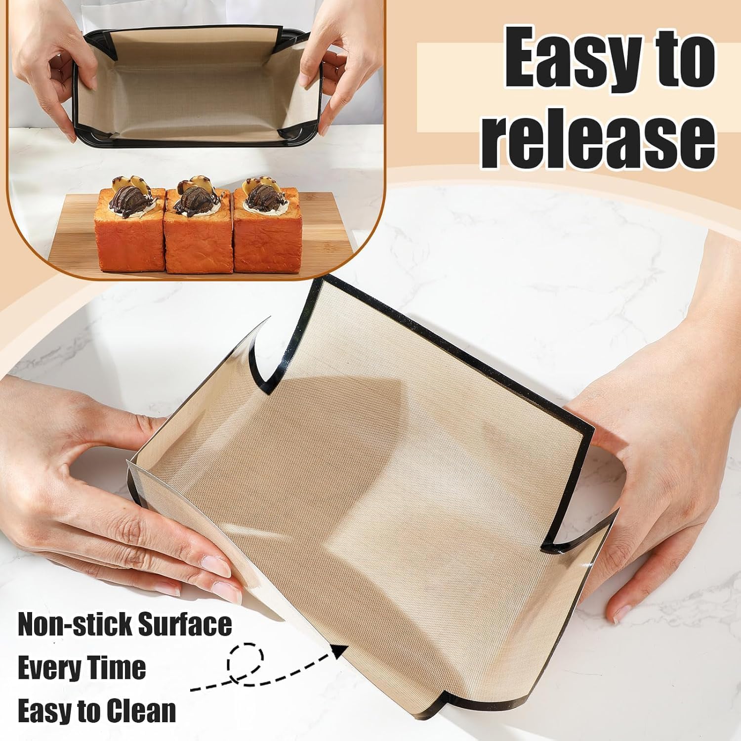 4 Pcs Loaf Pan with Liners Set 6 x 3 Inch Non-stick Bread Pan