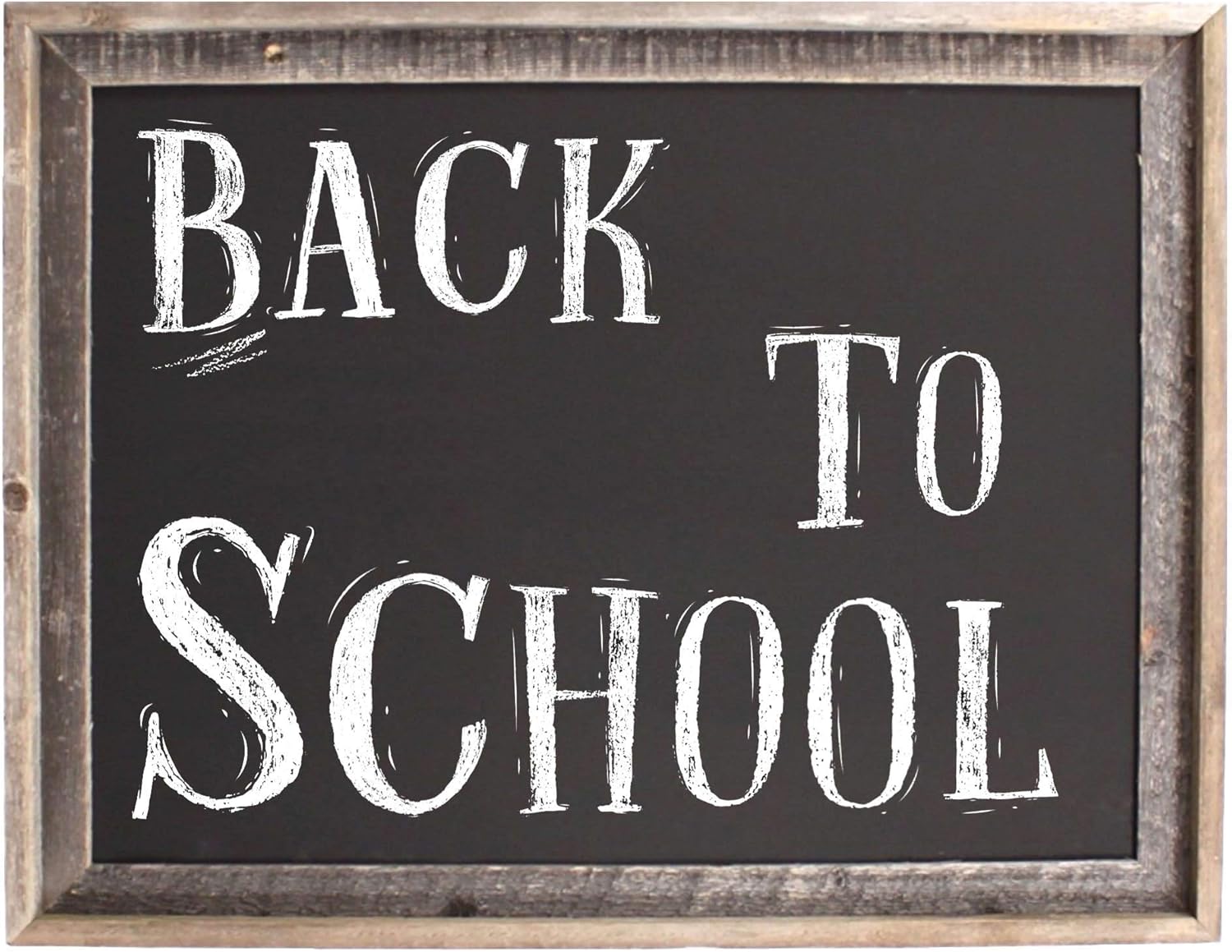BARNWOODUSA LLC Back to School Large Farmhouse Style Chalkboard Sign with Reclaimed Wood Frame, Rustic Wall Décor (18x24)