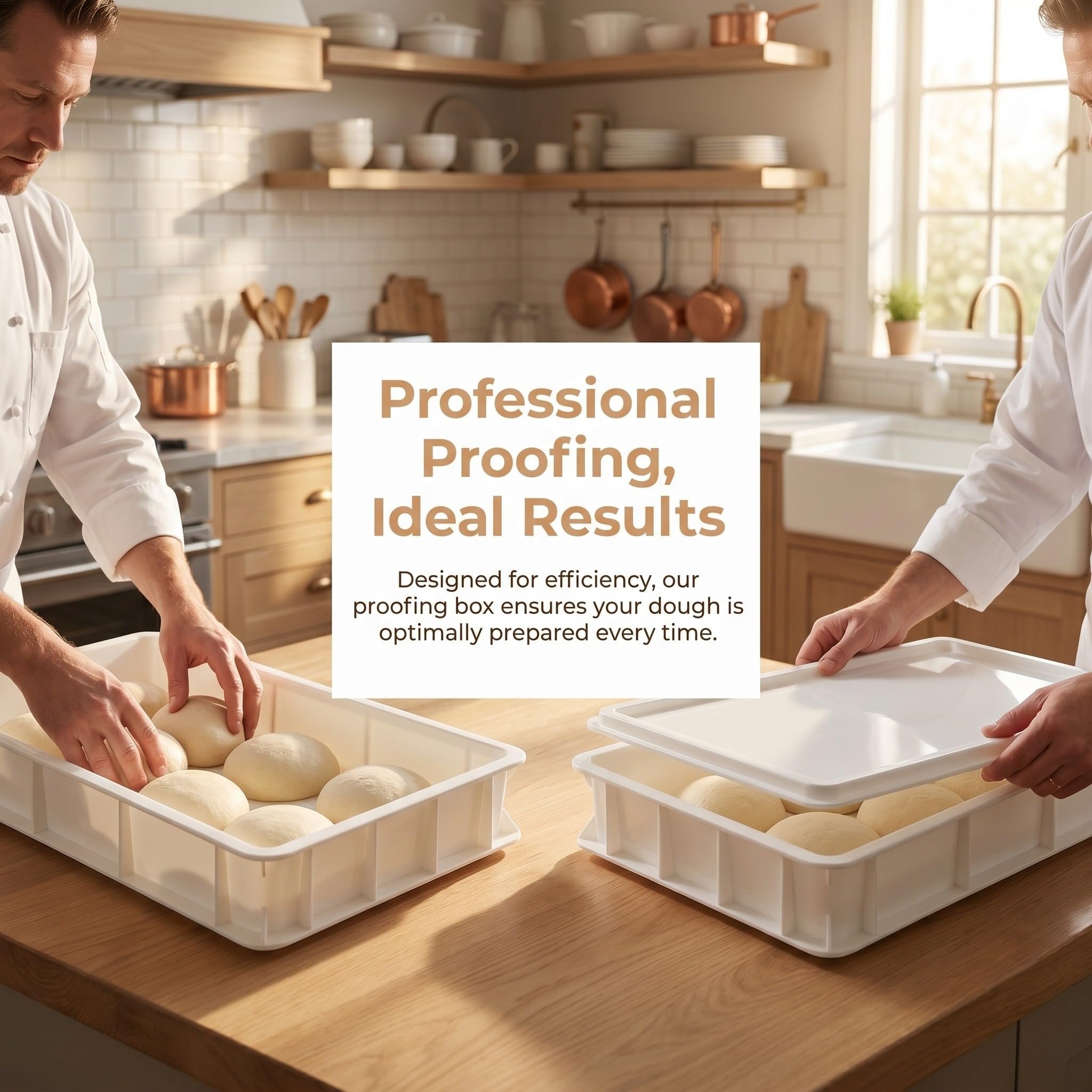 Abaodam Bandeja para Fermentar Masa de Pizza Apilable con Tapa, Plástico