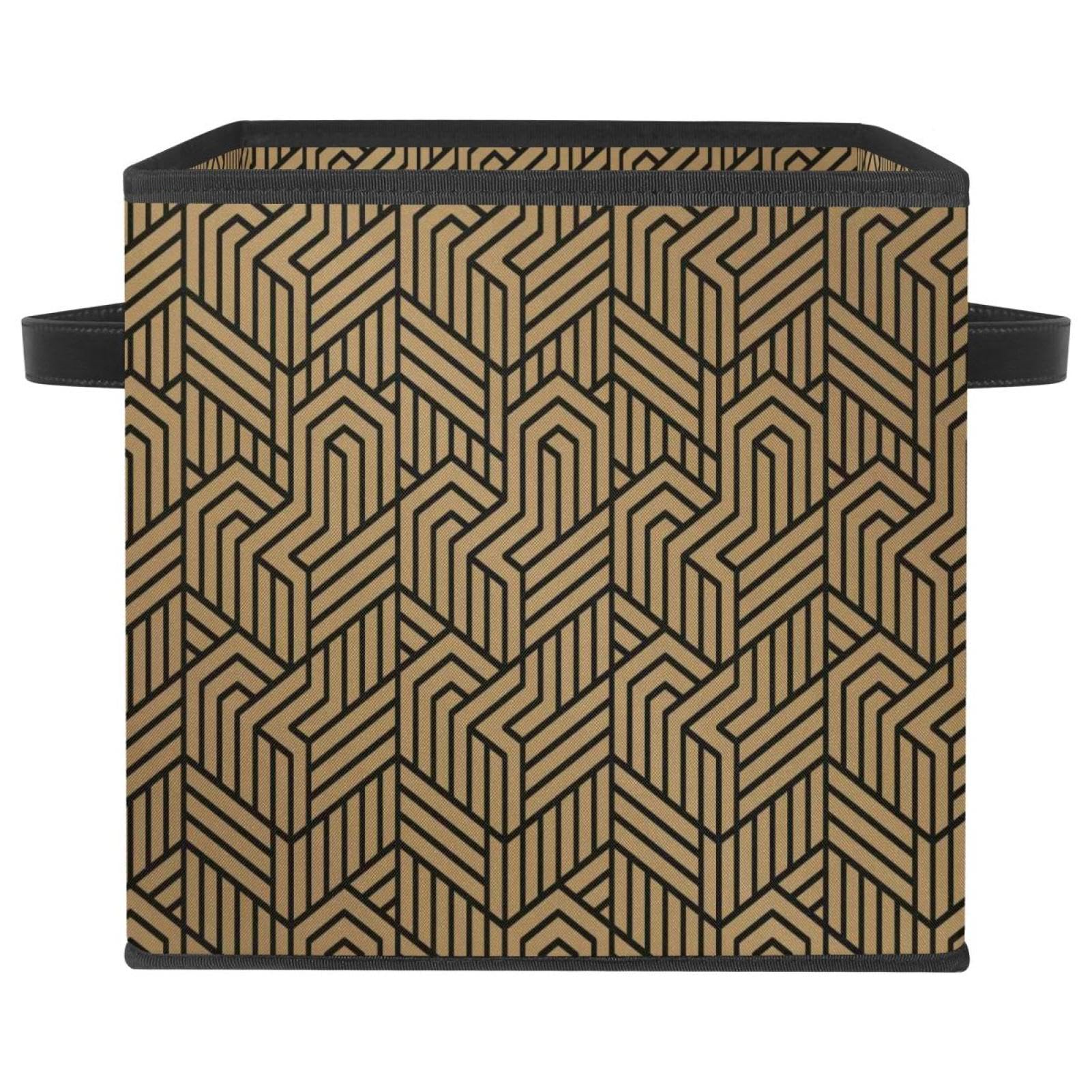 Boîte de rangement pliable cube marron pour trier jouets et habits