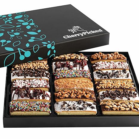 CherryPicked Fathers Day Chocolate Gift Basket, Dried Fruit and Nuts Biscotti Box, Prime Gourmet Covered Cookie, Mens Food Basket Delivery Ideas for Dad, Son, Brother