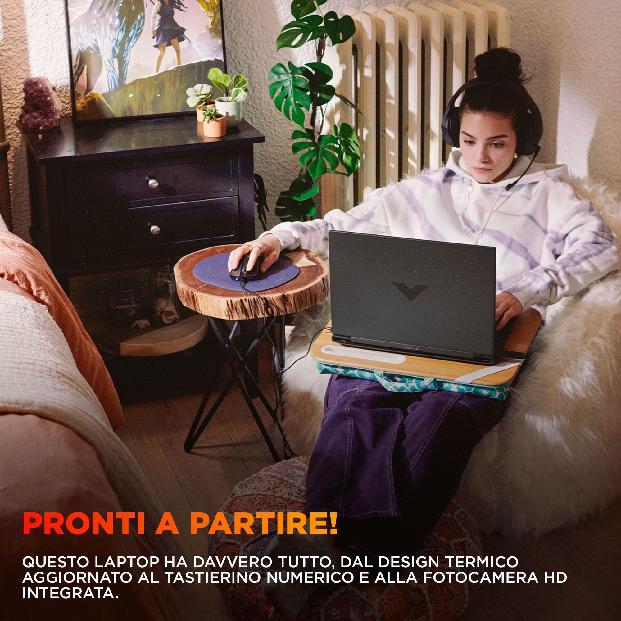HP Victus 15-fa2001slx, Notebook, Intel Core i5-13450HX, 16 GB RAM, 512 GB SSD, NVIDIA RTX 3050 6GB, 15,6" FHD IPS 144Hz, Laptop, 720p TNR Cam, FreeDOS 3.0, Portatile, Grigio