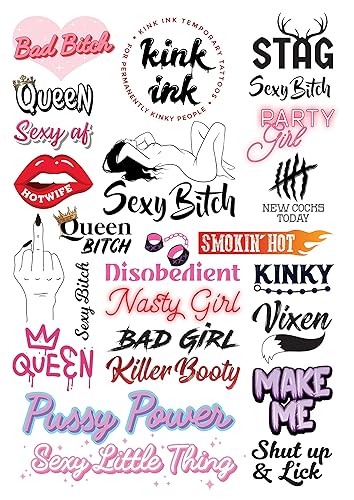 Miniatura 1 de Kink Ink - 24 calcomanías de Vixen para tatuajes temporales sexys traviesas