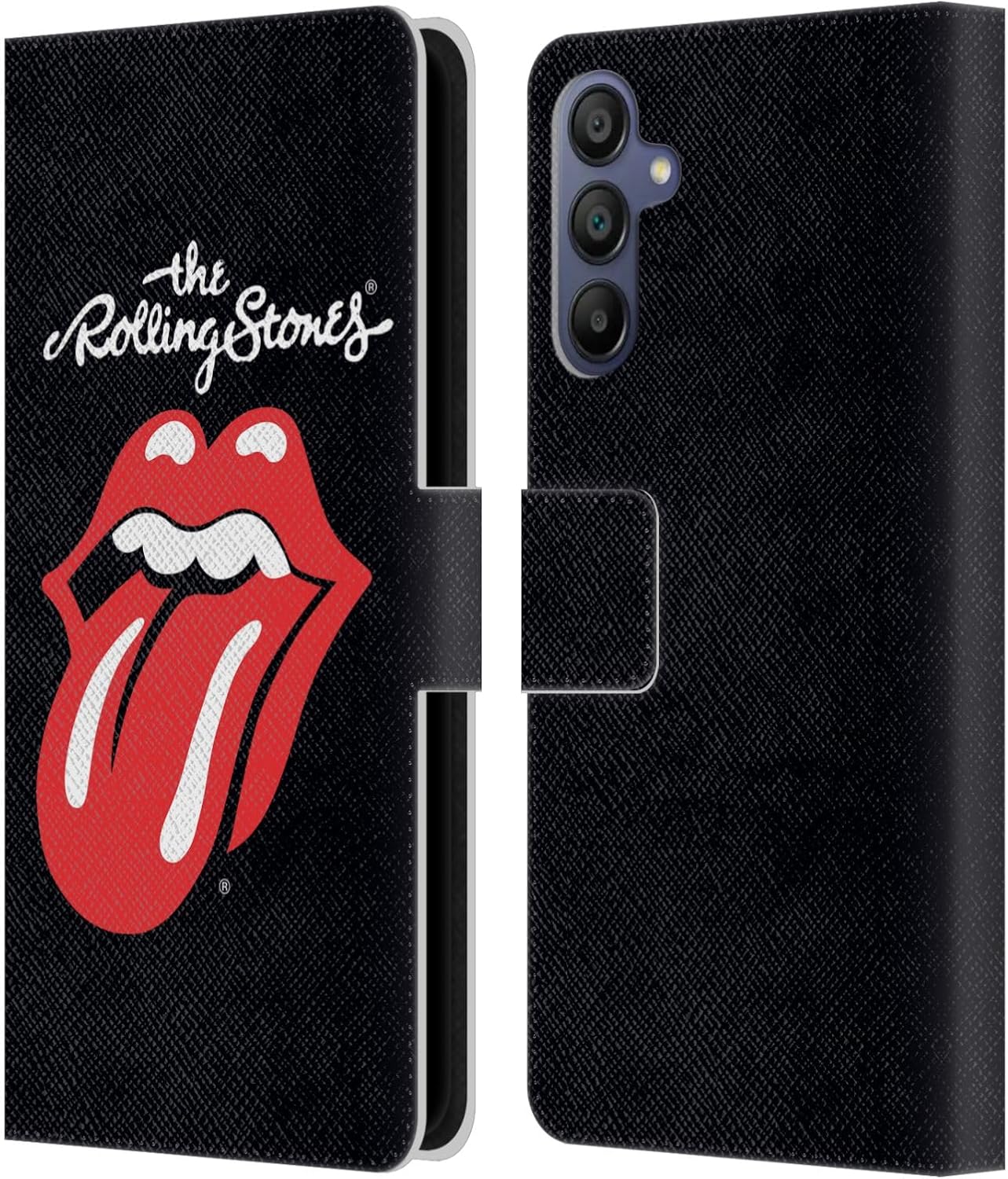 Head Case Designs Officially Licensed The Rolling Stones Tongue Classic Key Art Leather Wallet Case Compatible with Samsung Galaxy A15