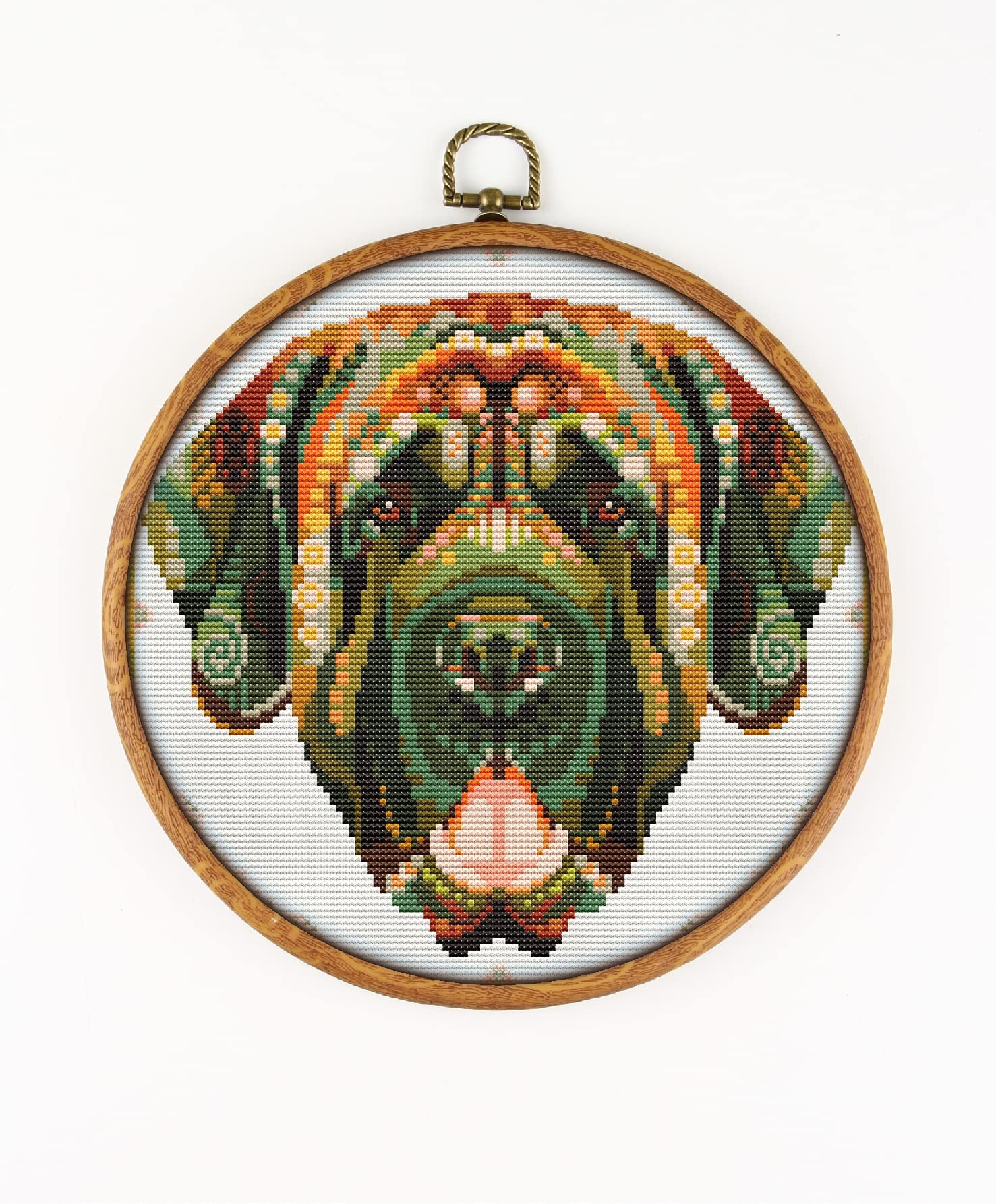 Mastiff CS772-1 - Counted Cross Stitch KIT#2. Set of Threads, Needles, AIDA Fabric, Needle Threader, Embroidery Clippers and Printed Color Pattern Inside.