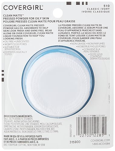 Miniatura 2 de COVERGIRL Clean Matte Pressed Powder, Oil Control Powder, 1 container, .35 Fl Oz, Face Powder, Oil Free Loose Powder, Matte Finish, Lightweight