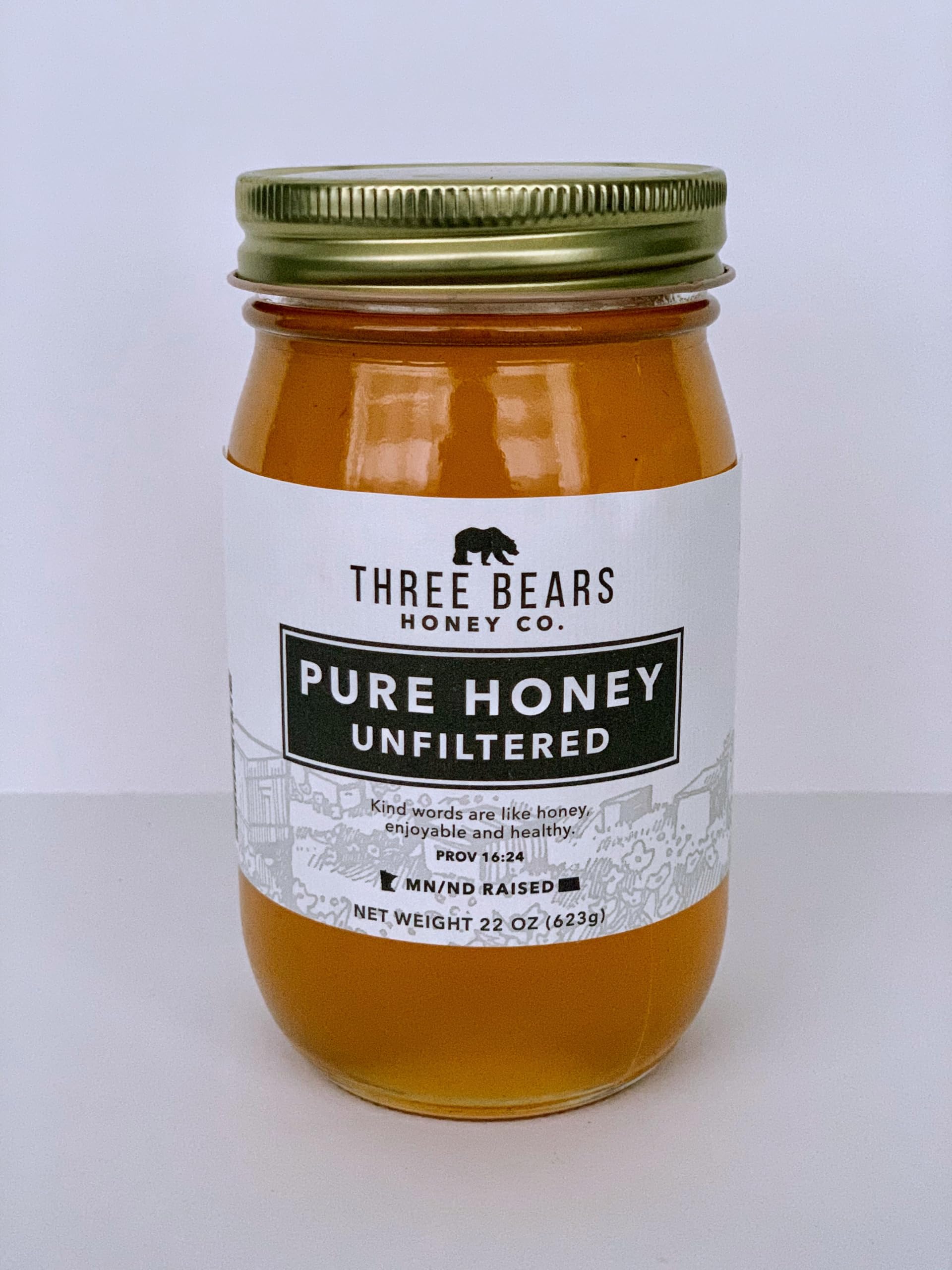 THREE BEARS Honey Co. | PURE HONEY Unfiltered from Minnesota/North Dakota 22oz