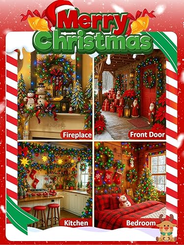 Miniatura 6 de Guirnalda de luces navideñas inteligente con control por voz, extensible, 75.8 pies con 200 LED, 7 comandos de voz, 12 modos y temporizador,