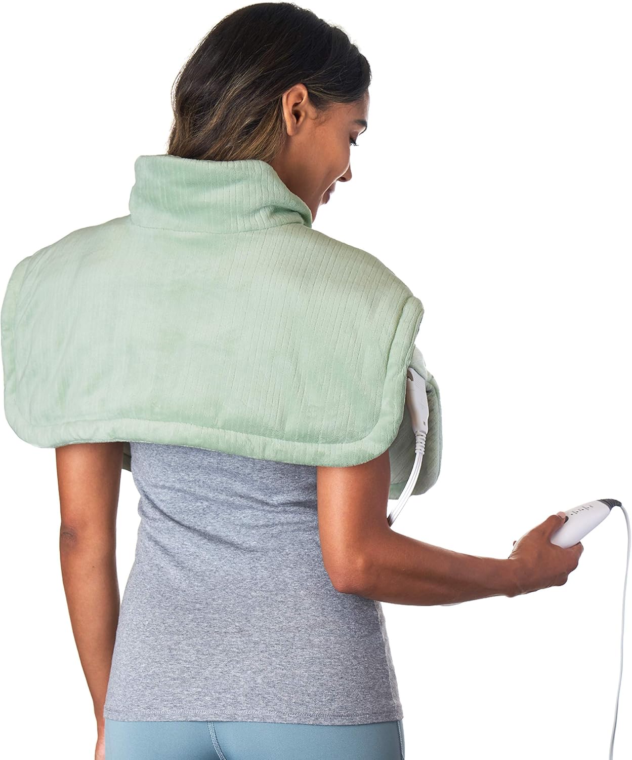 Pure Enrichment WeightedWarmth Weighted Neck and Shoulder Heating Pad - 5.5 lbs, 4 Heat Settings, BPA-Free Non-Toxic Beads, and Soft Micromink — Ideal for Neck, Shoulder, and Upper Back Pain (Jade)
