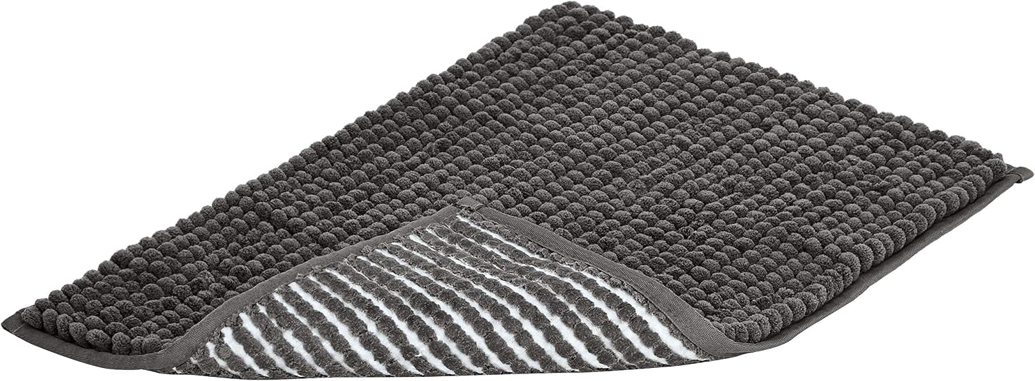 Amazon Basics Chenille Loop Bath Mat - Pack of 2, Small, Grey