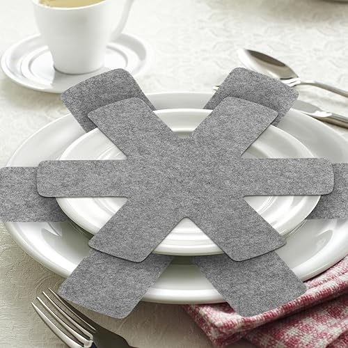 Miniatura 6 de 40 protectores de ollas y sartenes, 5 tamaños diferentes, protectores de utensilios de cocina, separadores apilables para proteger y separar ollas y