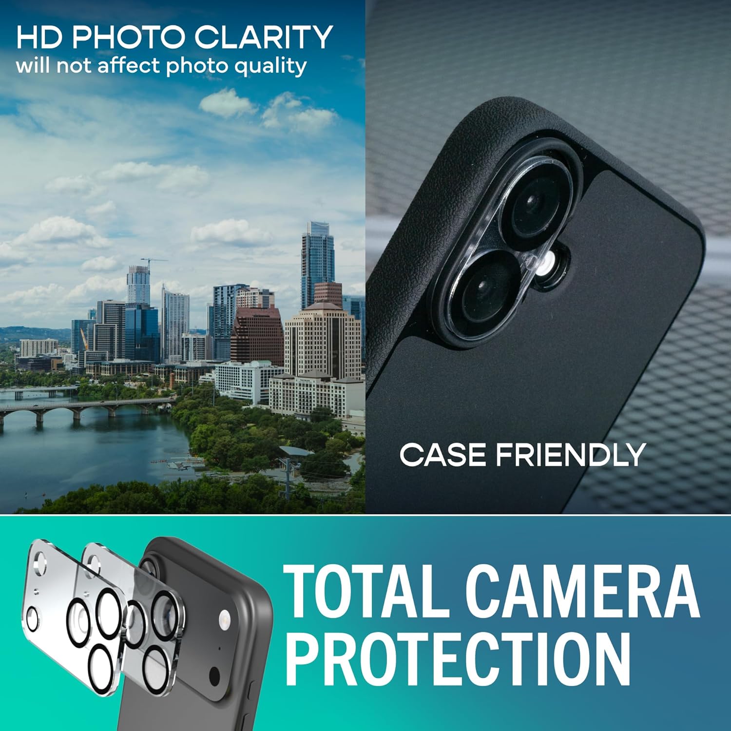 Smartish® iPhone 17 Pro Screen Protector + Camera Lens Covers - Tuff Sheet - 2-Pack Tempered Glass 9H Easy Install Frame Case-Friendly - Dynamic Island for Apple iPhone 17 Pro - Clear 2-Pack - Image 4