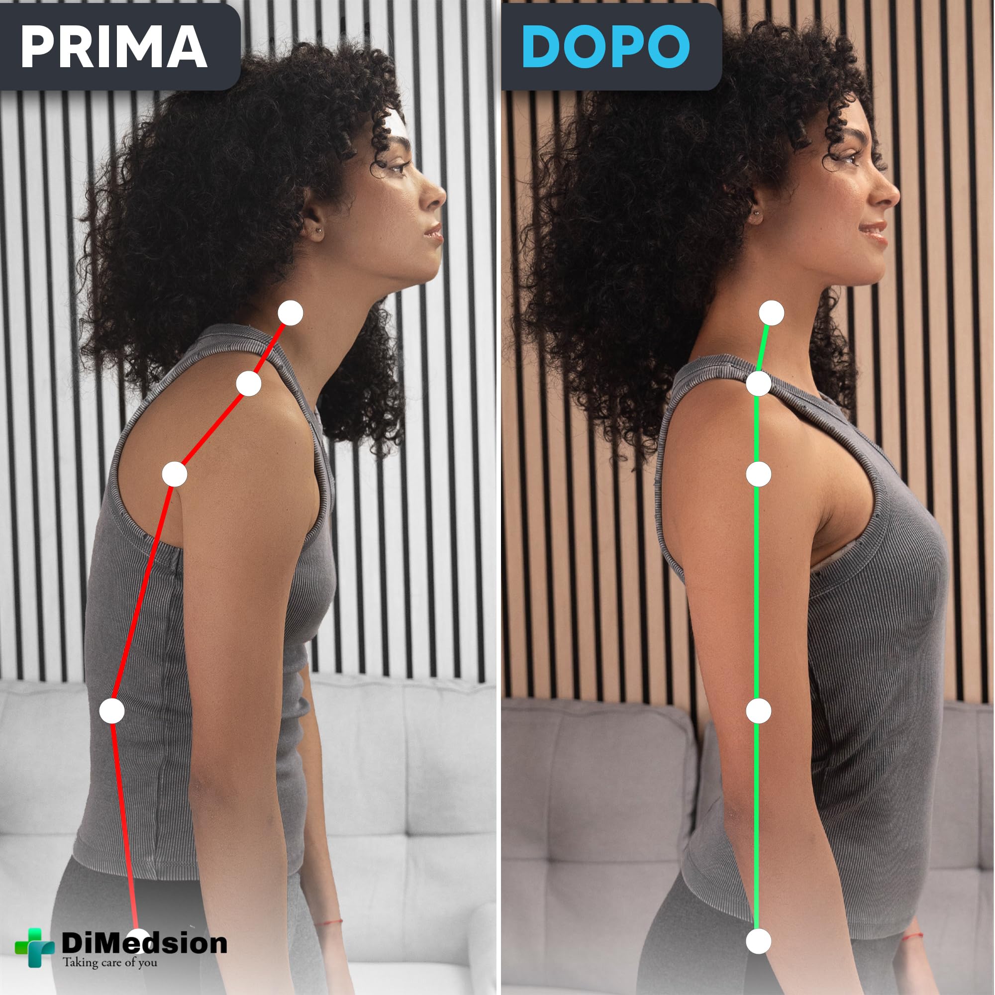 Correttore Posturale Spalle Schiena | Fascia Posturale Spalle e Schiena Traspirante, Busto Correttore Posturale con Borsa, Postura Schiena Uomo, Bustino Schiena Postura (L)