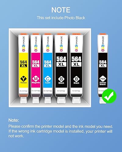 Miniatura 2 de GPC Image Cartucho de tinta compatible 564XL HP Impresoras de repuesto para impresora HP 564XL 564 XL Paquete combinado de cartuchos de tinta