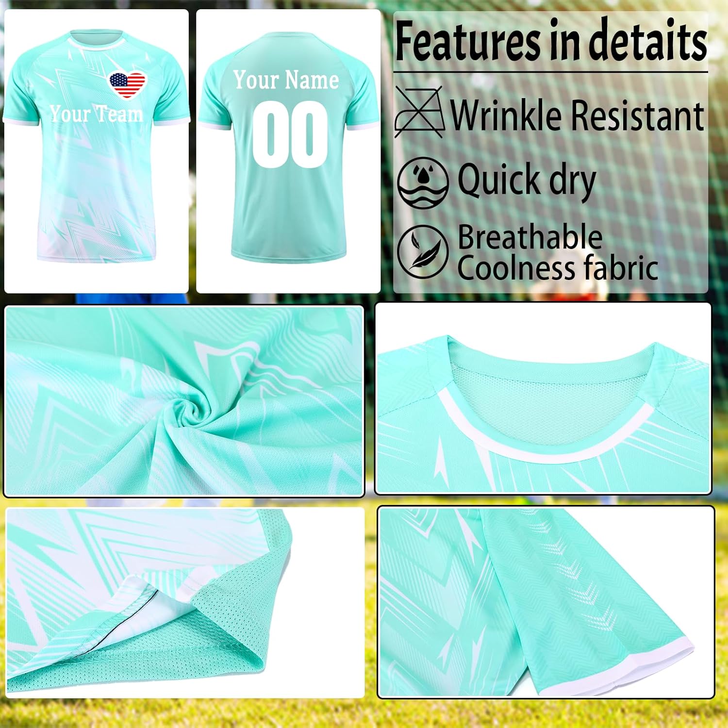 Personalized Soccer Jersey Sports Soccer Shirt Custom Soccer Uniform with Team Name Number Logo for Kids Men Youth Girls - Image 5