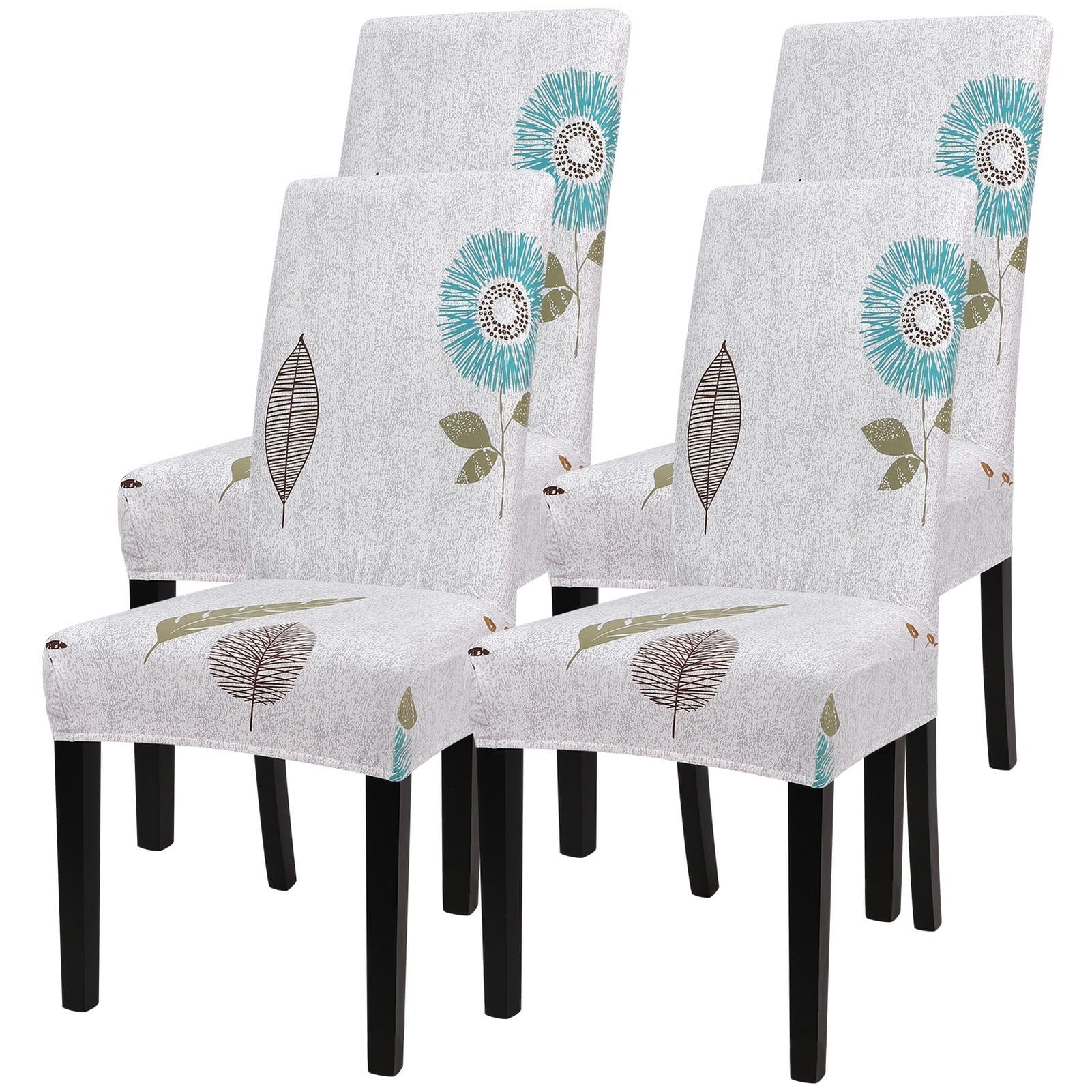 SearchI Printed Dining Room Chair Covers Set of 4, Stretch Kitchen Chair Covers Washable Parsons Chair Slipcover Removable Dining Chair Protectors for Hotel,Ceremony(Autumn Leaves)