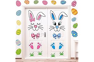 Adorable Easter Bunny Door Stickers | Spring Door Window Decorations