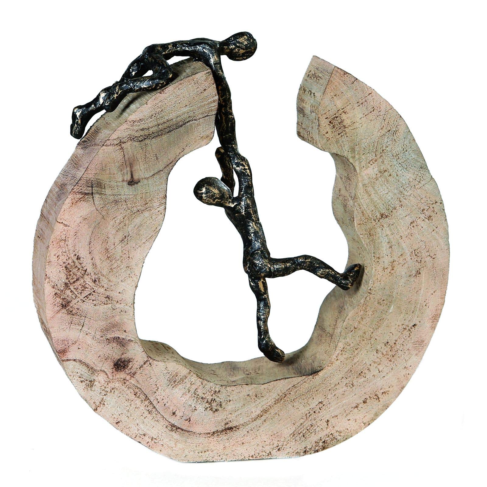 Casablanca - Figura Decorativa de Escultura Teamwork – de Madera de Aluminio – Color: marrón Bronce – Altura 30 cm