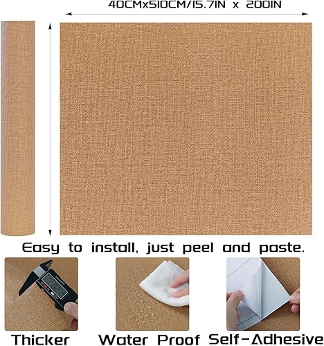 Miniatura 2 de LOVADA Papel tapiz autoadhesivo de 15.7 x 200 pulgadas, fácil de pegar, papel de contacto de pared para revestimiento de soporte, mesa y puerta