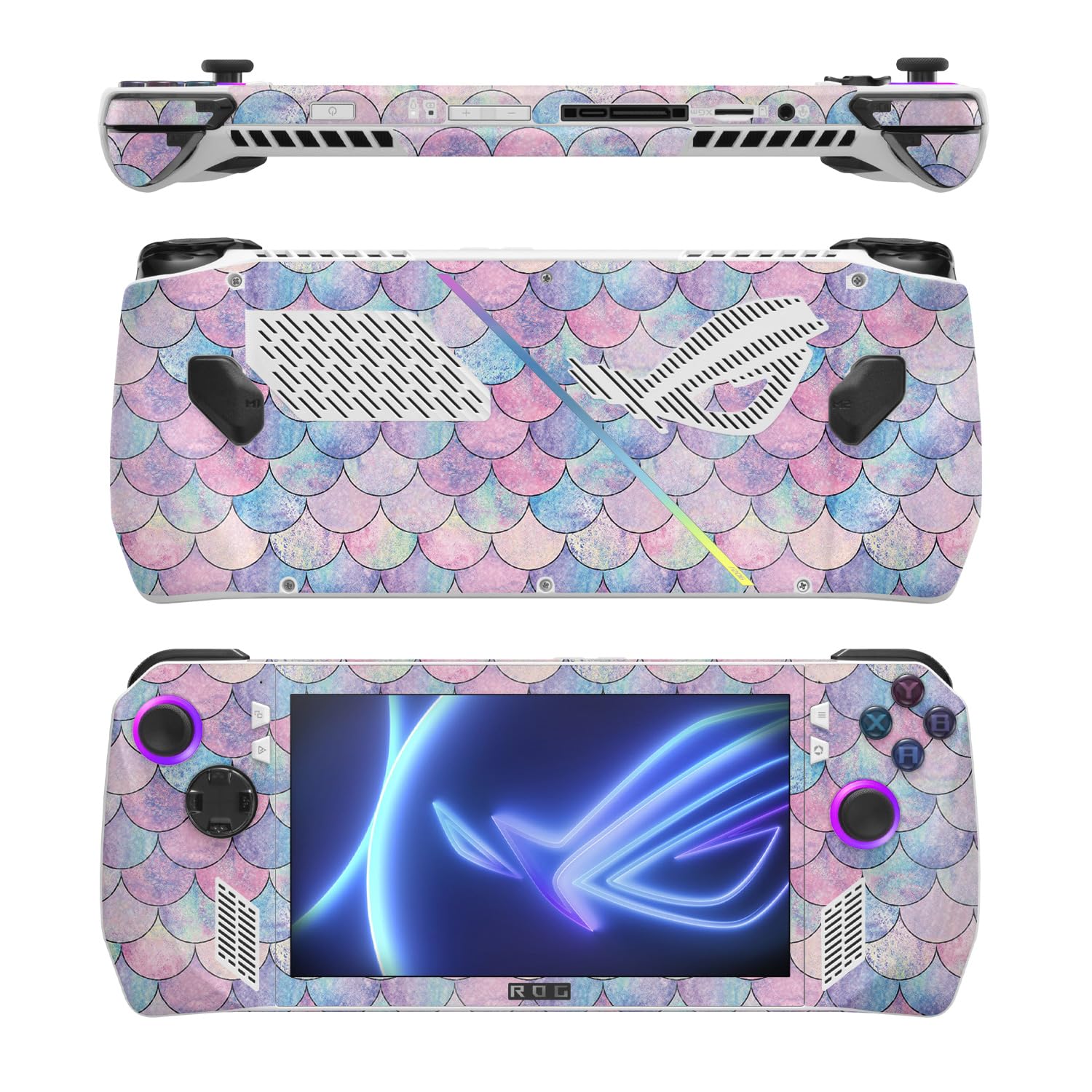 MightySkins Glossy Glitter Skin Compatible with Asus ROG Ally - Mermaid Scales | Protective, Durable High-Gloss Glitter Finish | Easy to Apply