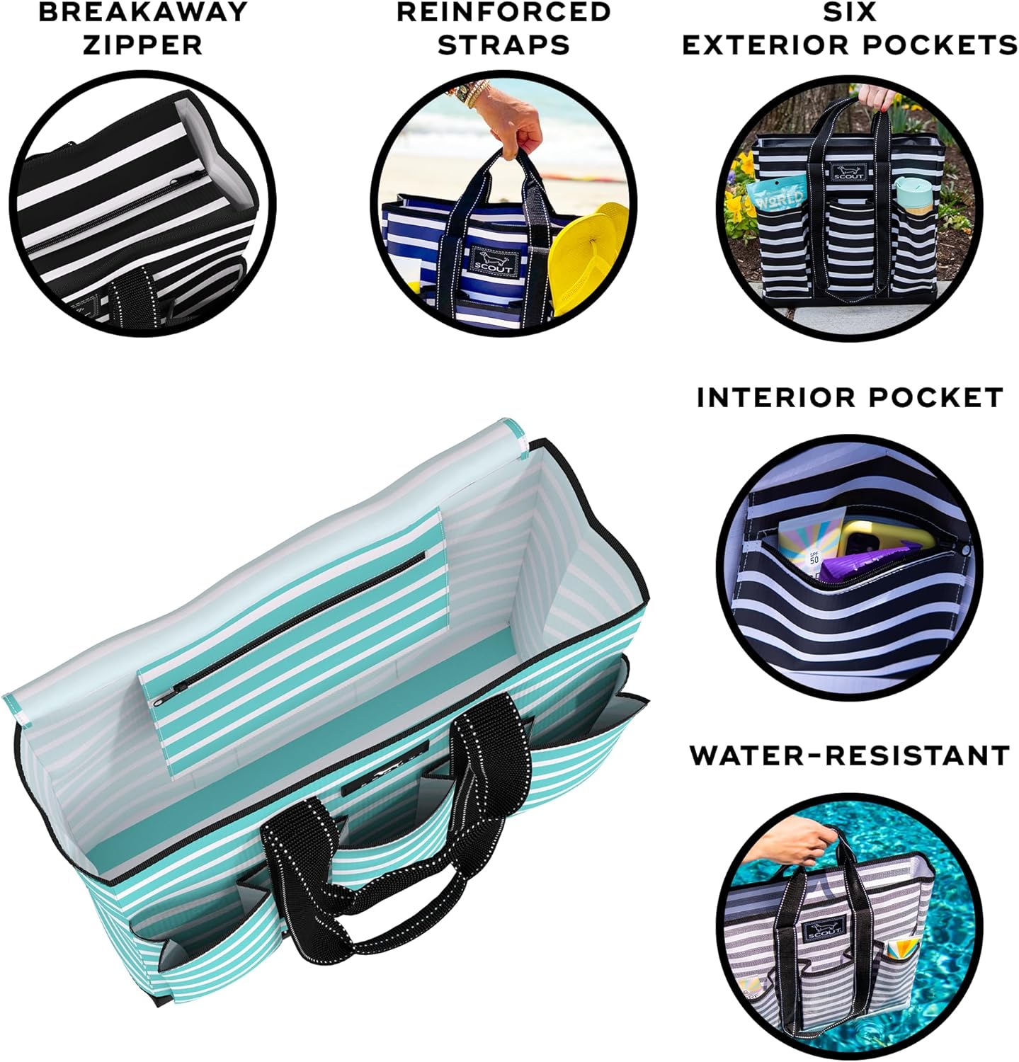 SCOUT Rocket Pocket Tote - Multi-Pocket Travel, Nurse, Teacher, Mom Tote, 7 Pockets Total, Two Sets of Straps, Folds Flat - Image 4
