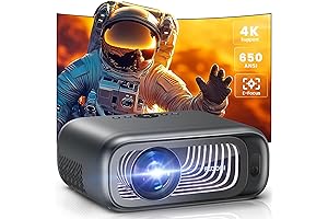 FUDONI Home Projector with WiFi 6 and Bluetooth, 650 ANSI Lumen Native...