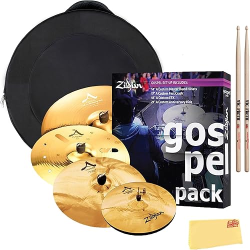 Miniatura 51 de Zildjian LV38 - Paquete de platillos de bajo volumen con bolsa de platillo, baquetas y paño de pulido de Austin Bazaar Paquete con baquetas