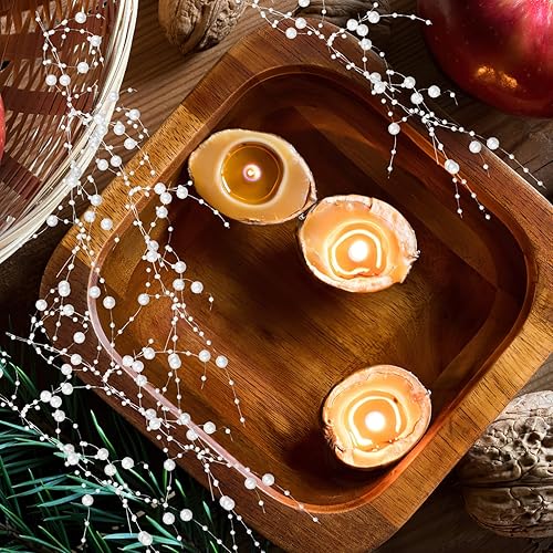 Miniatura 3 de FOMIYES Velas flotantes, velas flotantes, perlas artificiales, cadena de cuentas, guirnalda de flores, alambre con cuentas para decoración de bodas,