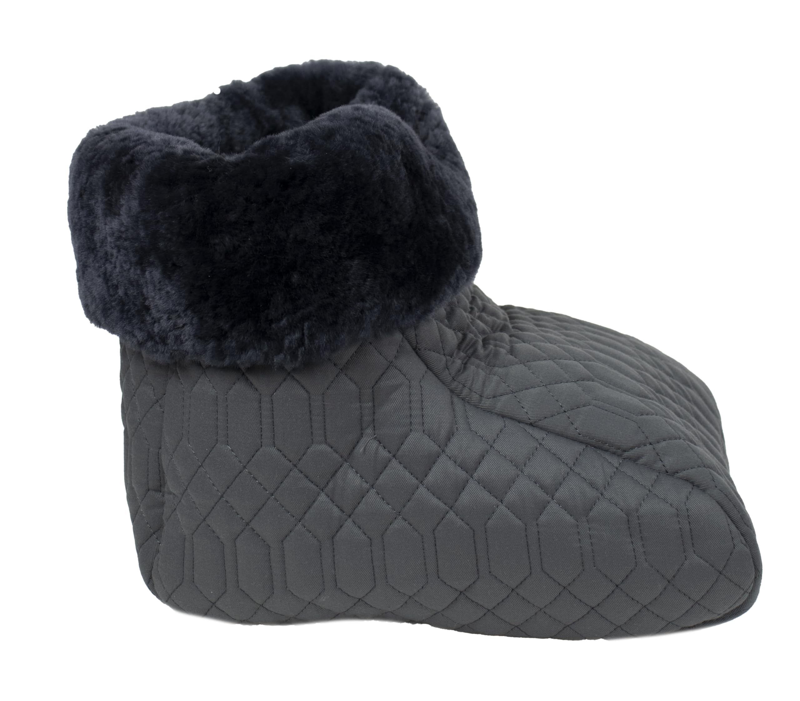 Fußsack Fußwärmer FUSA-NW-GRA-ANT Steppstoff mit echtem Merino Lammfell gefüttert 25mm silber-anthrazit