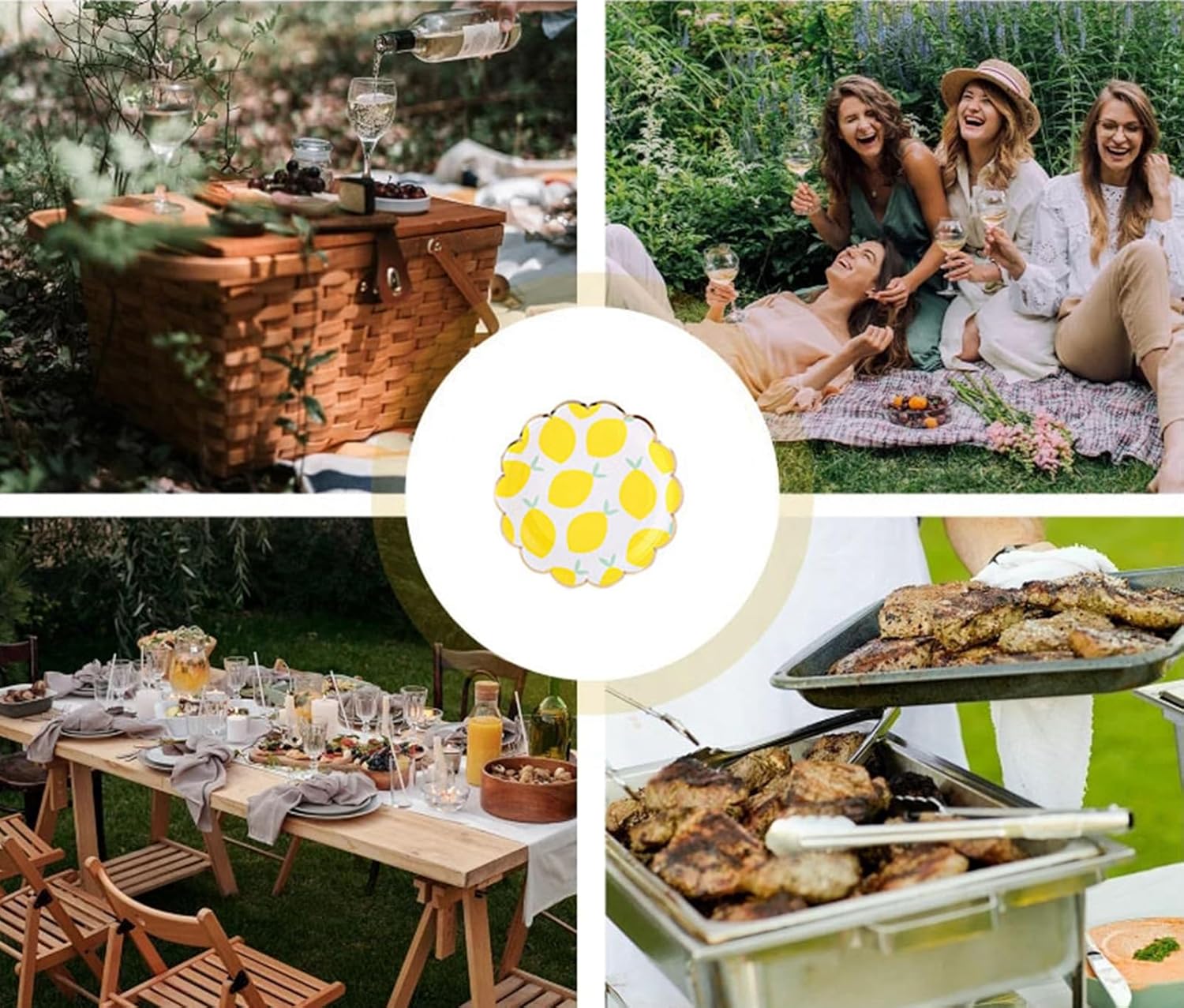 Lemon Birthday Party Supplies Tableware Set,Disposable Dinnerware Decoration Supplies Including Dinner Plates,Napkins and Banner for Fruit Party, Picnic, Wedding Baby Shower - 20 Guests(Lemon) - Image 6