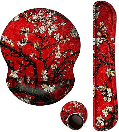 Miniatura 14 de ArtSo Alfombrilla de mouse para teclado y reposamuñecas, ergonómica, cojín mejorado, almohadilla de gel de espuma viscoelástica, base de goma